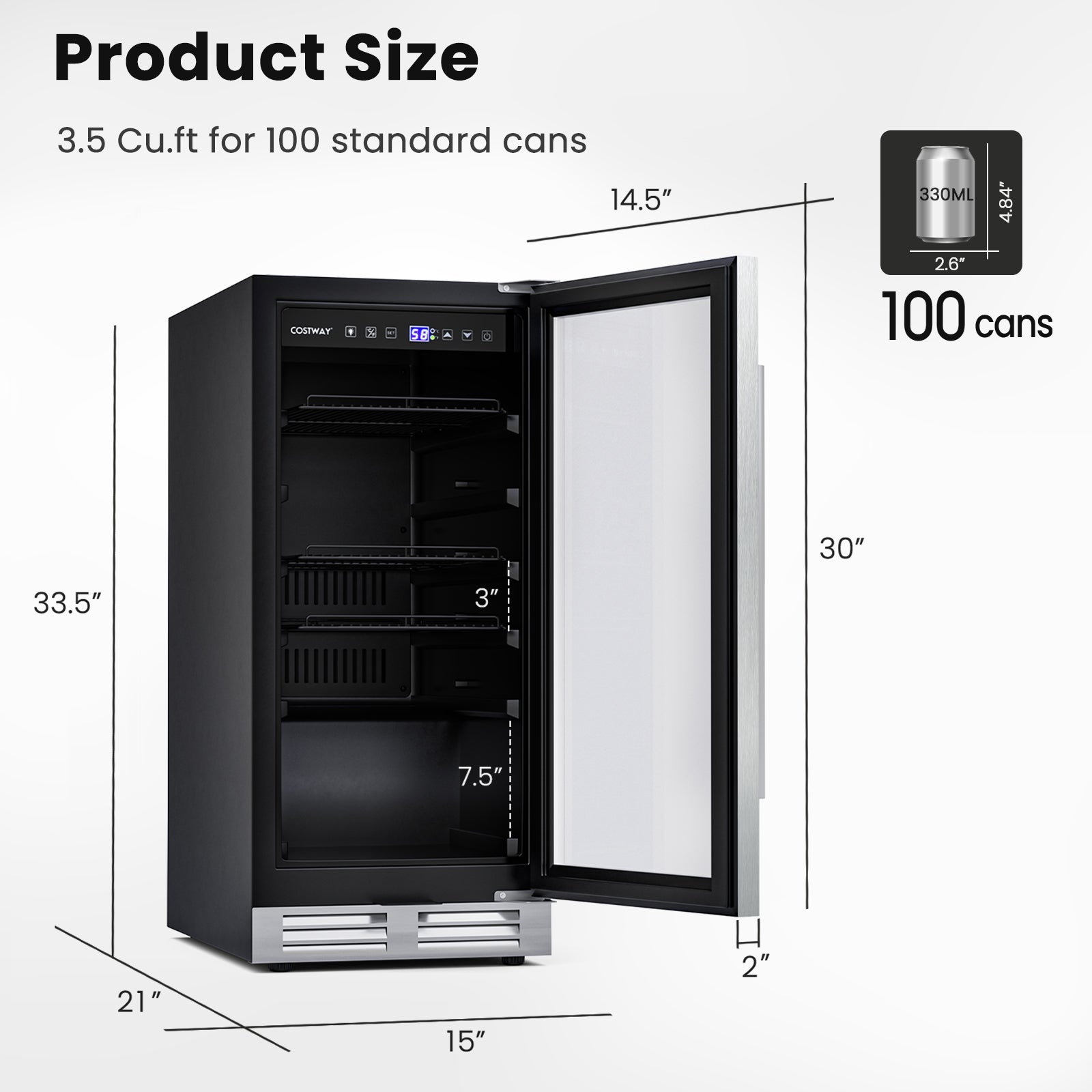 Costway 100-Can Beverage Cooler