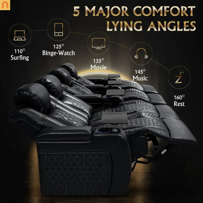 4-Seat Reclining Home Theater Sofa