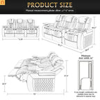 3-Seat Reclining Home Theater Sofa