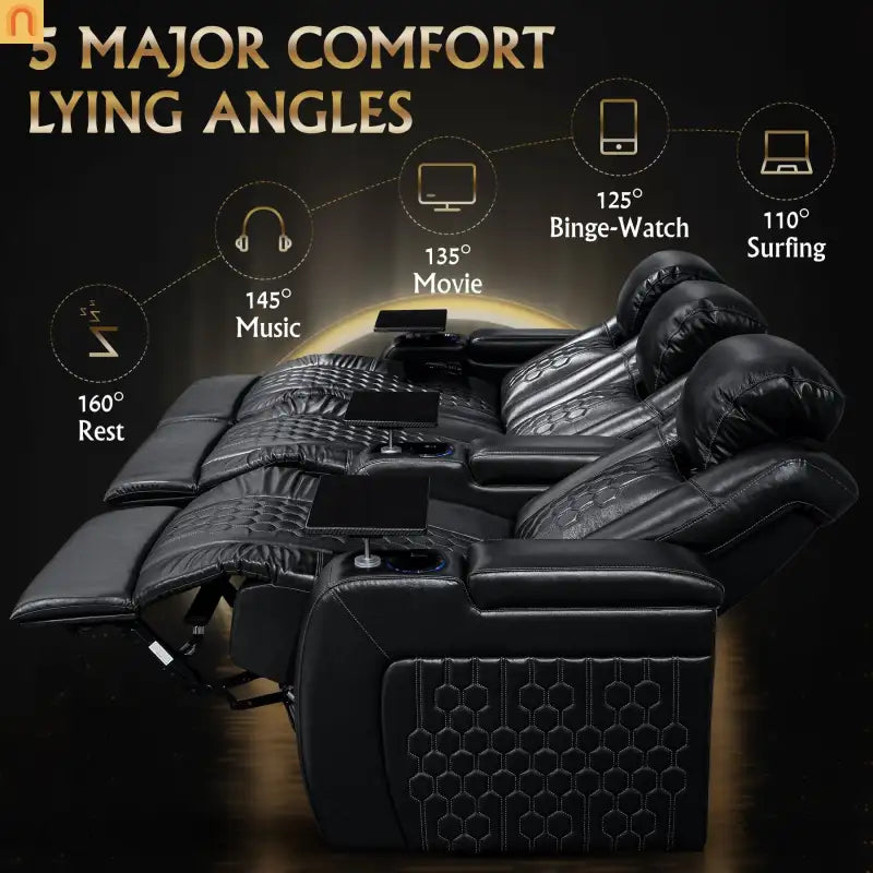 3-Seat Reclining Home Theater Sofa