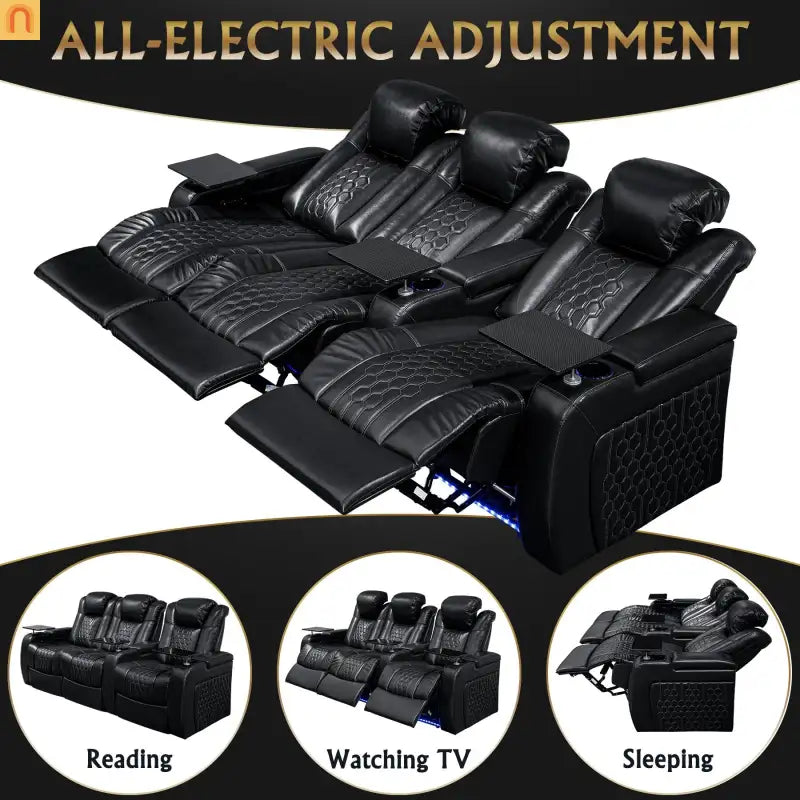 3-Seat Reclining Home Theater Sofa