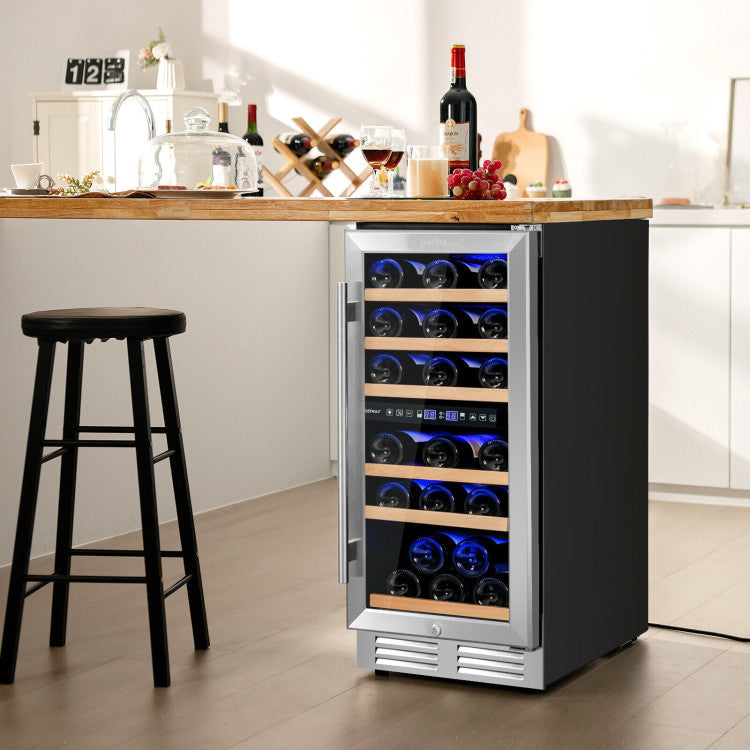 Costway 30-Bottle Dual-Zone Wine Cooler