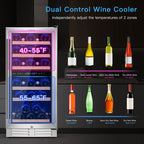 Costway 30-Bottle Dual-Zone Wine Cooler