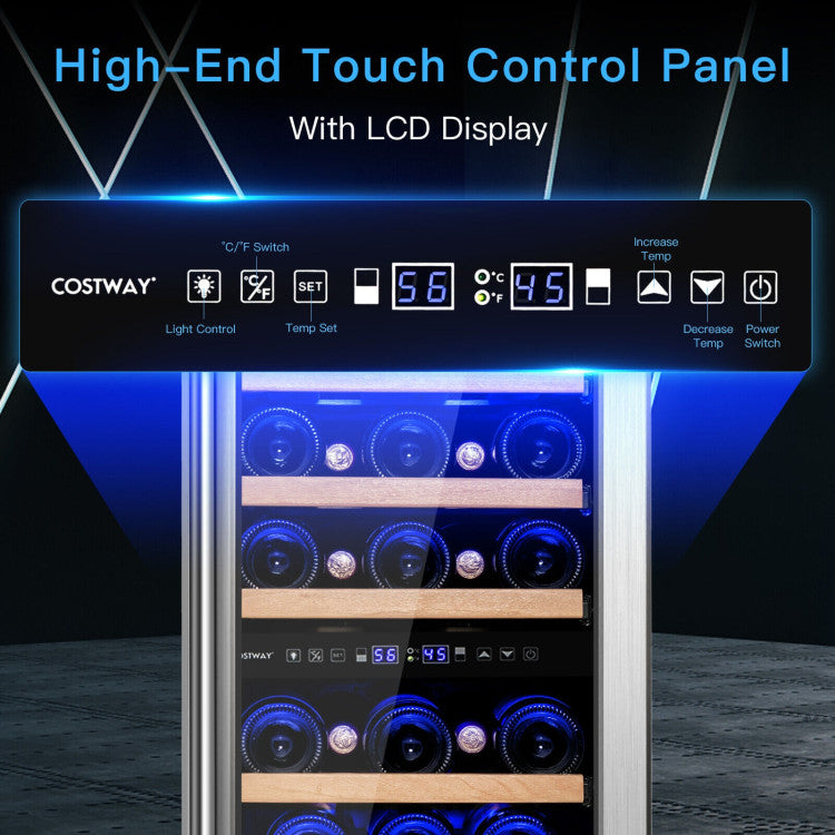 Costway 30-Bottle Dual-Zone Wine Cooler