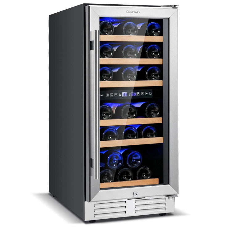 Costway 30-Bottle Dual-Zone Wine Cooler